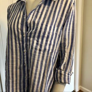Blue striped button up